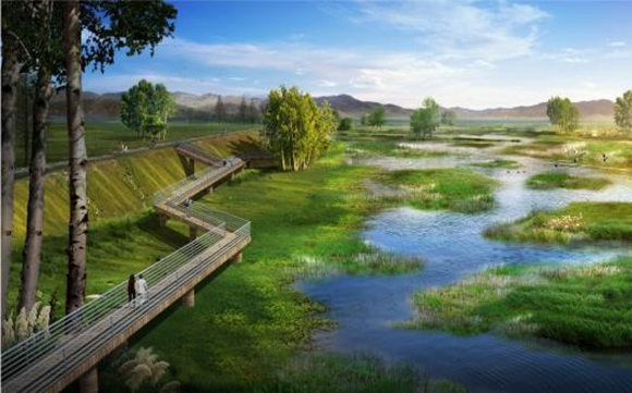 日喀则市水利风景区工程建设发展规划效果图